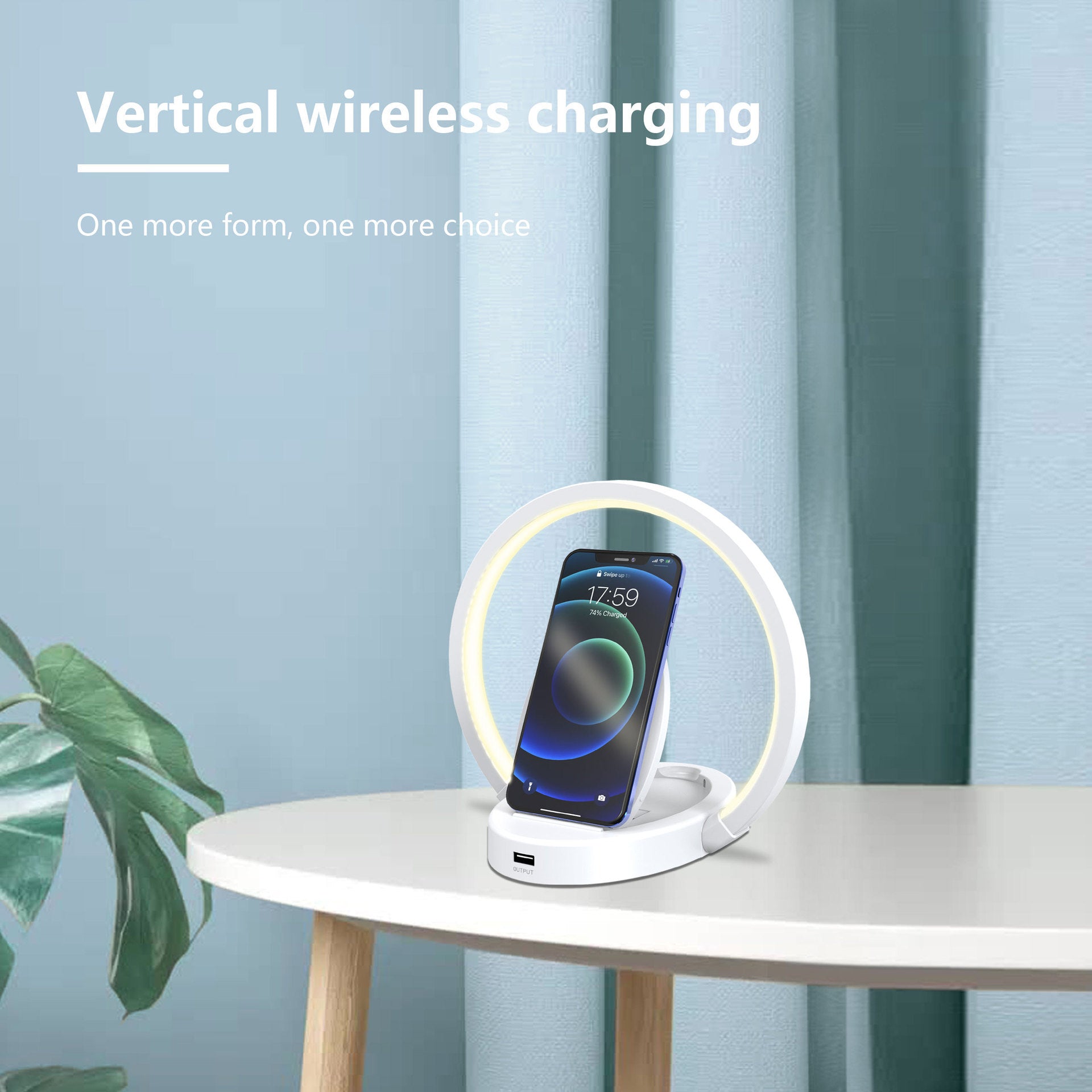 Night Light Lamp with Bluetooth Speaker, Wireless Charging & Phone Holder - RareGloo