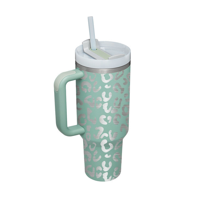 40 Oz Tumbler With Handle Straw – Insulated Stainless Steel Spill Proof Vacuum Coffee Cup - RareGloo