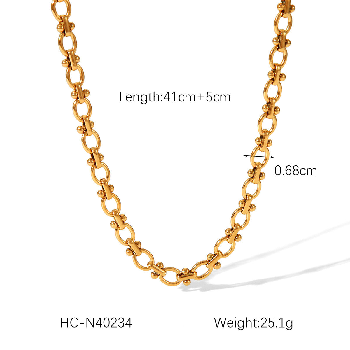 Fashion 18K Gold Plated Handmade Chain Ball Bead Chain - RareGloo