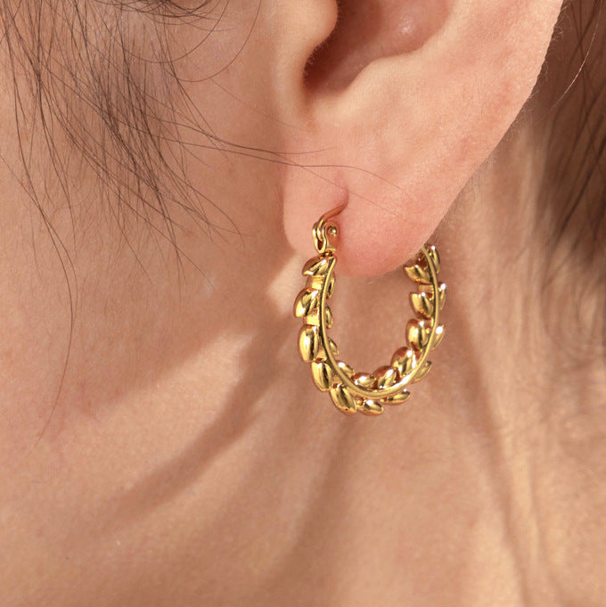 Stainless Steel High-grade Light Luxury Wheat Earrings - RareGloo