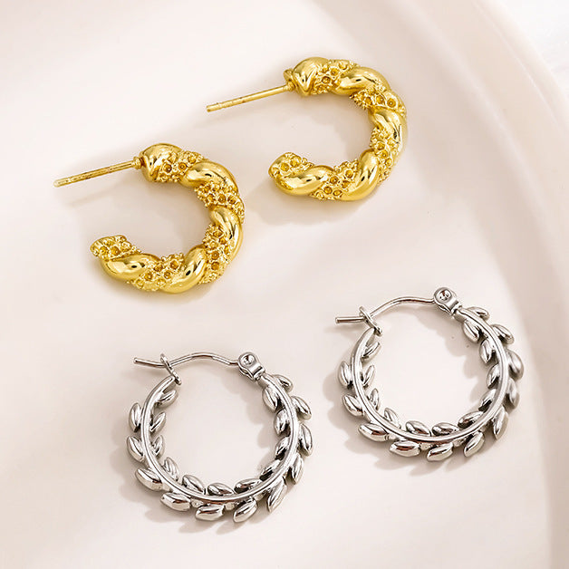 Stainless Steel High-grade Light Luxury Wheat Earrings - RareGloo