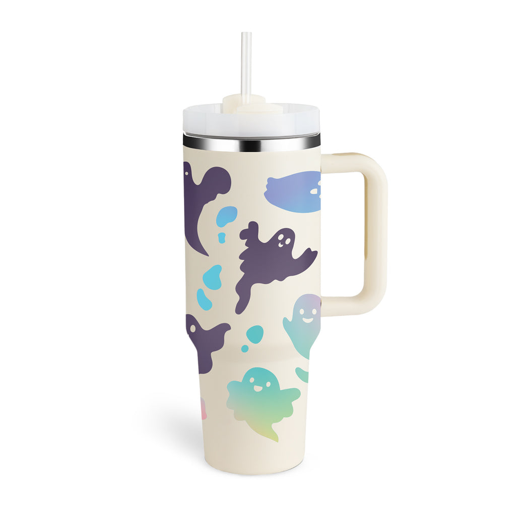 40 Oz Tumbler With Handle Straw – Insulated Stainless Steel Spill Proof Vacuum Coffee Cup - RareGloo