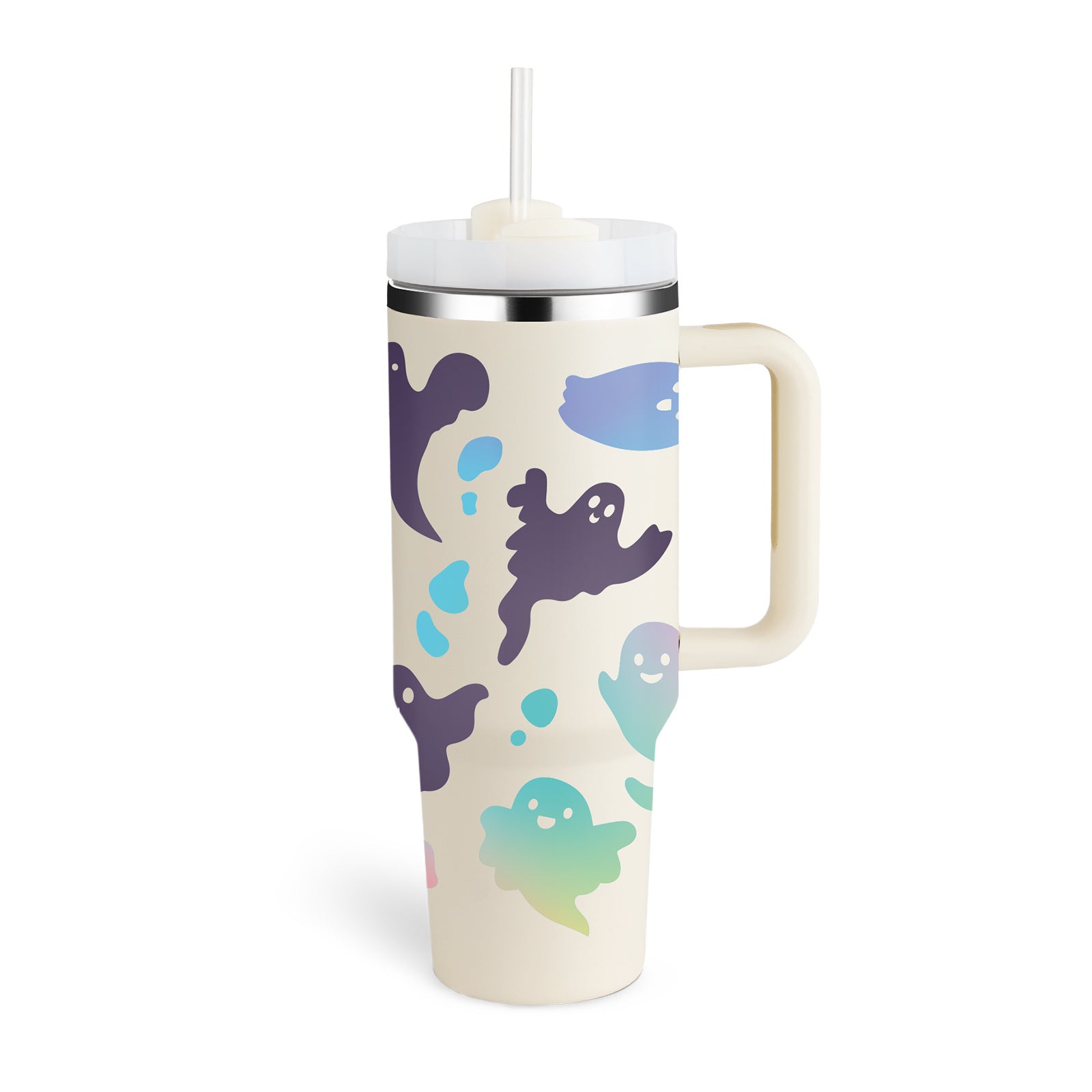 40 Oz Tumbler With Handle Straw – Insulated Stainless Steel Spill Proof Vacuum Coffee Cup - RareGloo