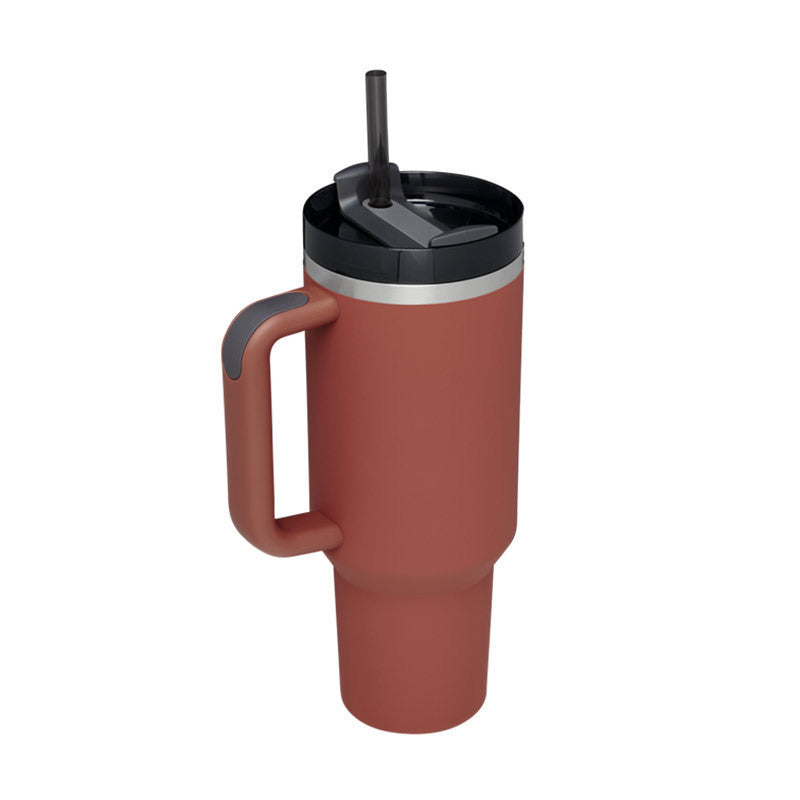40 Oz Tumbler With Handle Straw – Insulated Stainless Steel Spill Proof Vacuum Coffee Cup