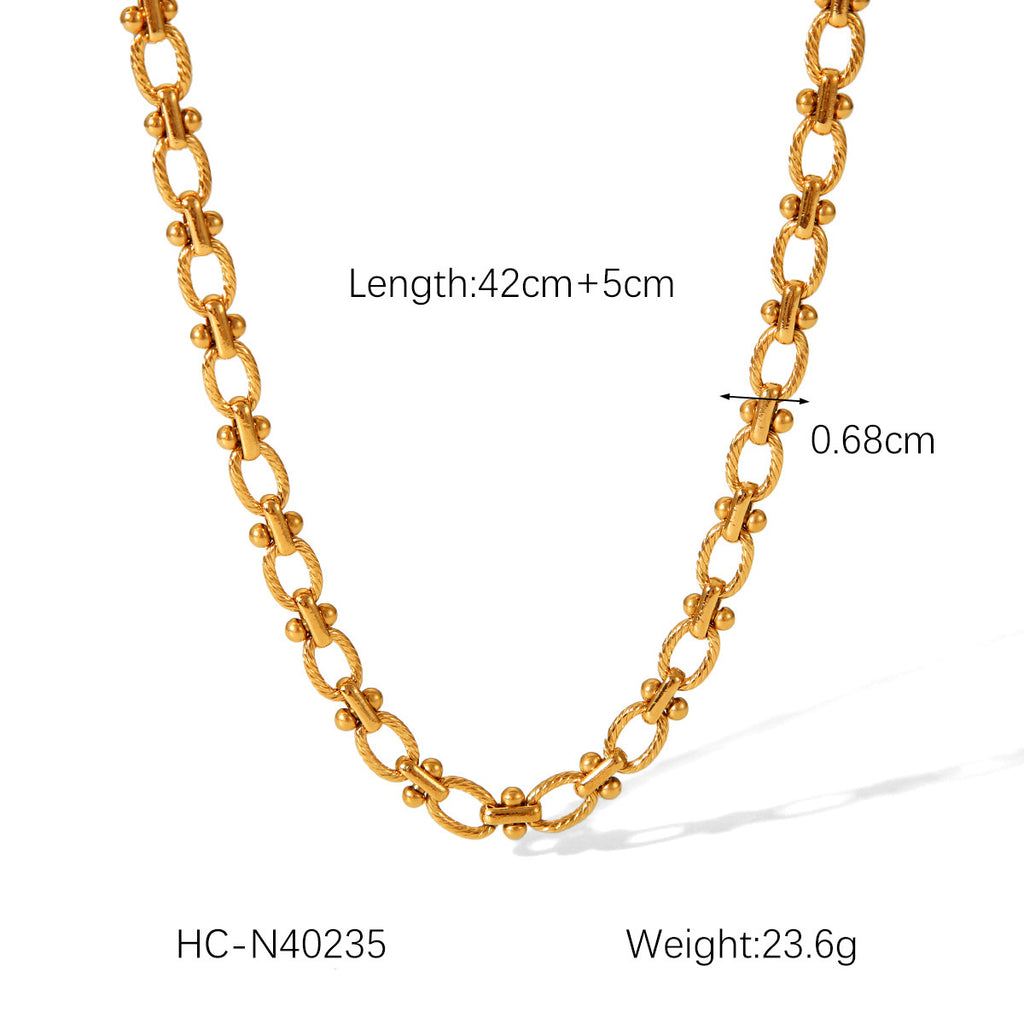 Fashion 18K Gold Plated Handmade Chain Ball Bead Chain - RareGloo
