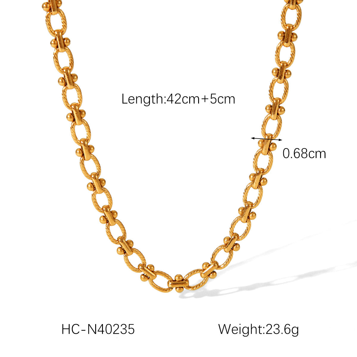 Fashion 18K Gold Plated Handmade Chain Ball Bead Chain - RareGloo