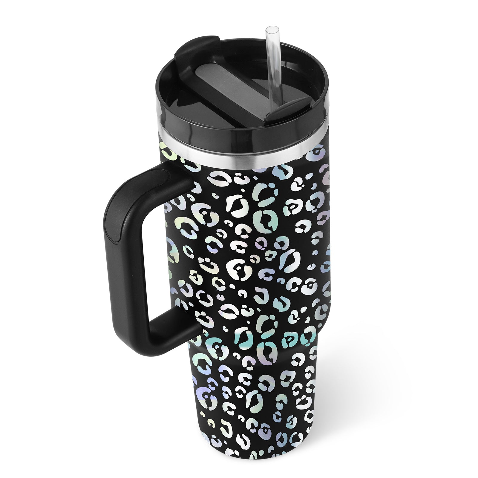 40 Oz Tumbler With Handle Straw – Insulated Stainless Steel Spill Proof Vacuum Coffee Cup