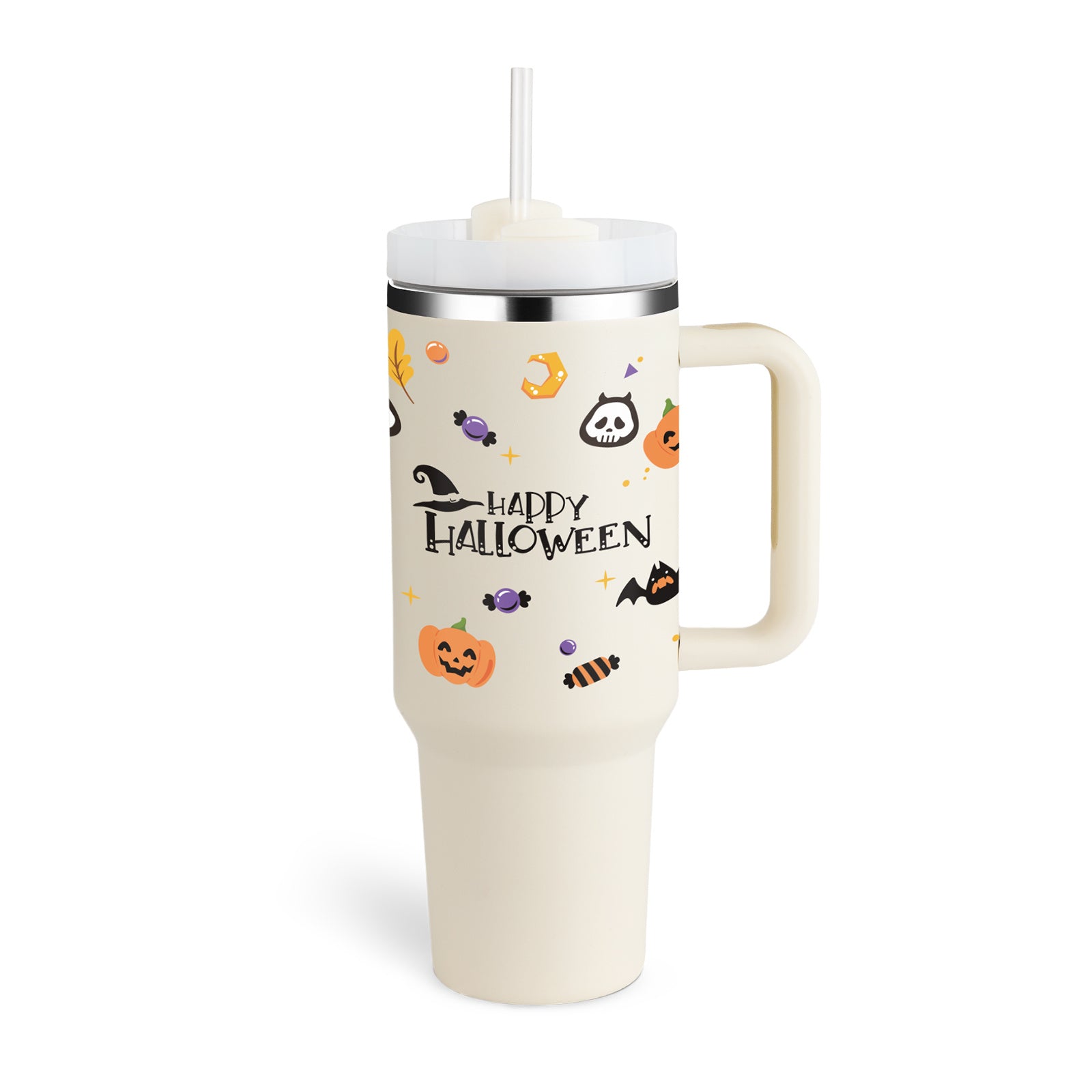 40 Oz Tumbler With Handle Straw – Insulated Stainless Steel Spill Proof Vacuum Coffee Cup - RareGloo