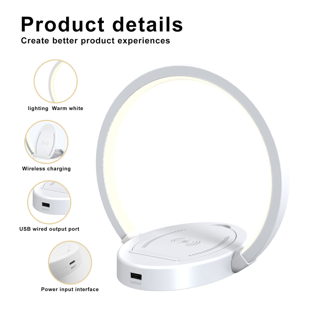 Night Light Lamp with Bluetooth Speaker, Wireless Charging & Phone Holder - RareGloo