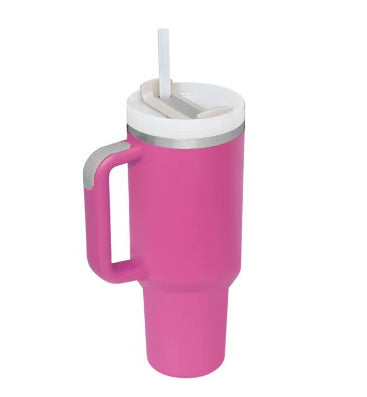 40 Oz Tumbler With Handle Straw – Insulated Stainless Steel Spill Proof Vacuum Coffee Cup