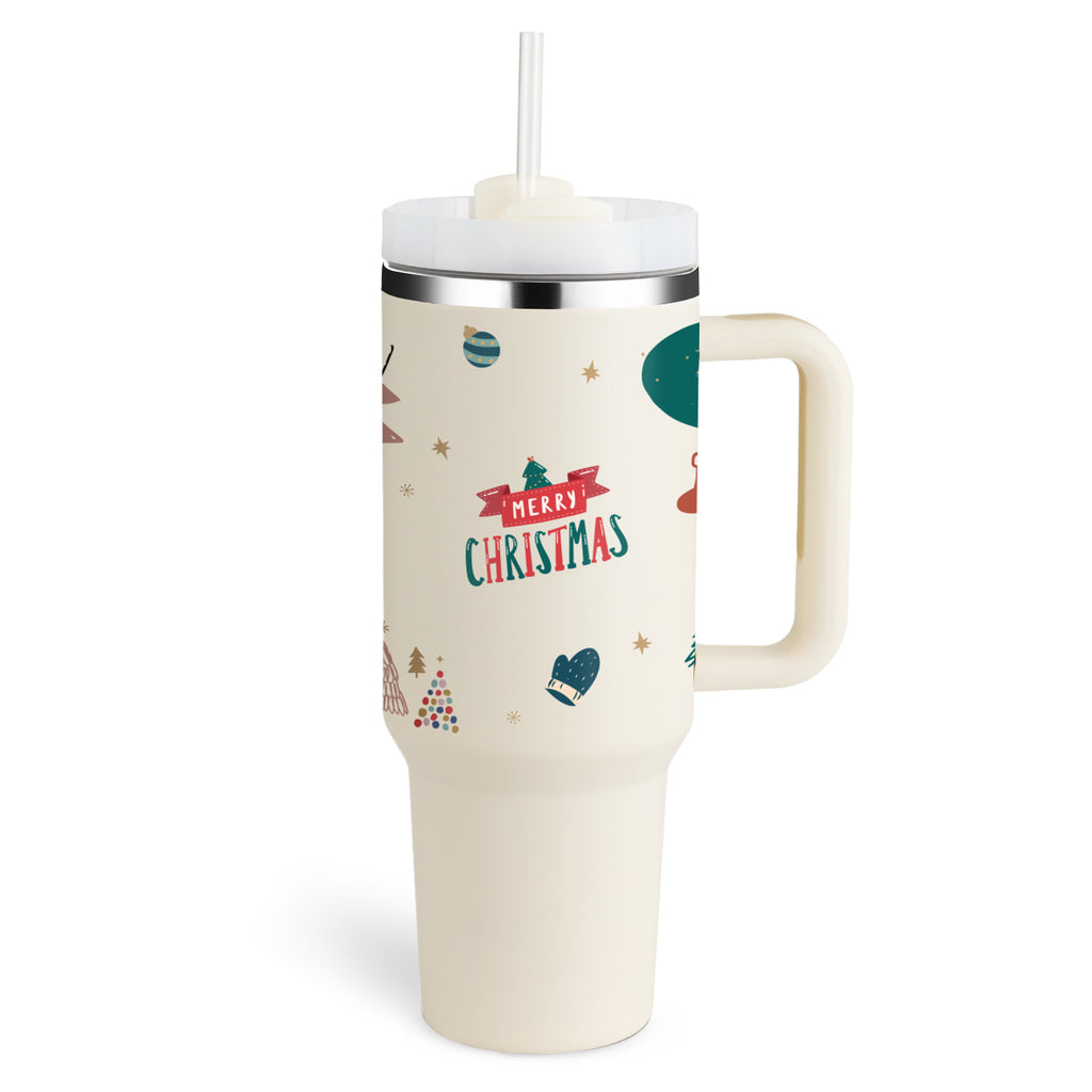 40 Oz Tumbler With Handle Straw – Insulated Stainless Steel Spill Proof Vacuum Coffee Cup - RareGloo