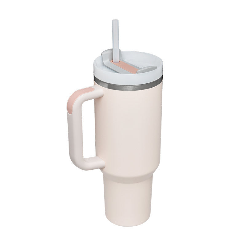 40 Oz Tumbler With Handle Straw – Insulated Stainless Steel Spill Proof Vacuum Coffee Cup