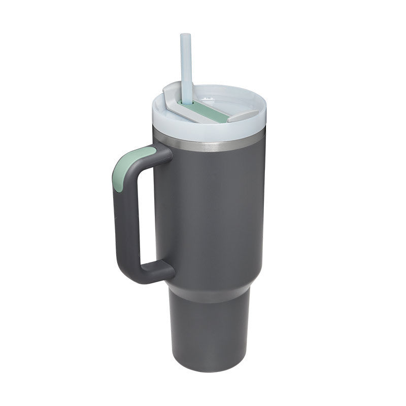 40 Oz Tumbler With Handle Straw – Insulated Stainless Steel Spill Proof Vacuum Coffee Cup - RareGloo