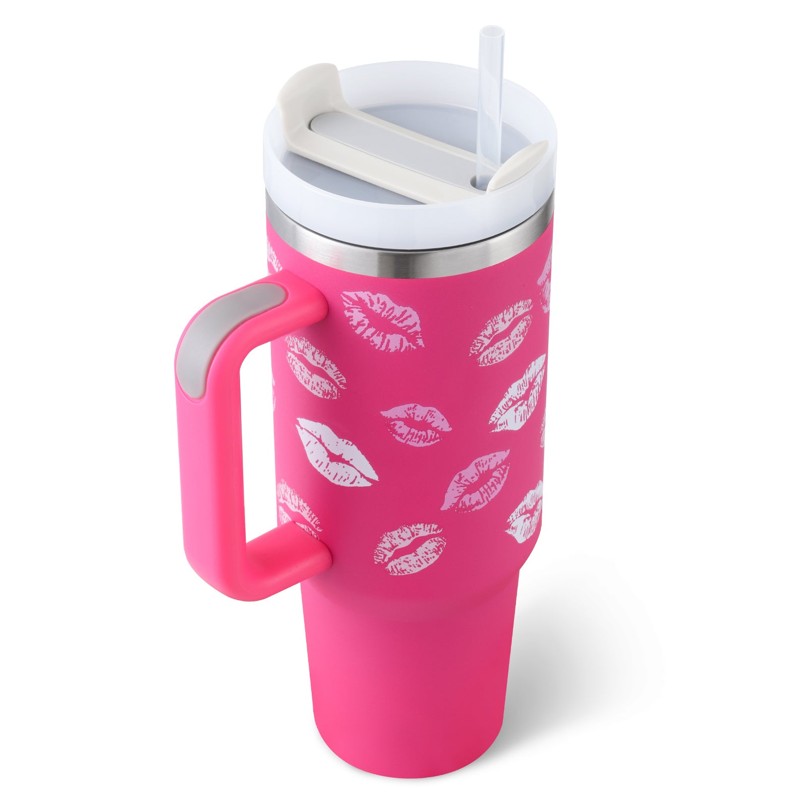 40 Oz Tumbler With Handle Straw – Insulated Stainless Steel Spill Proof Vacuum Coffee Cup