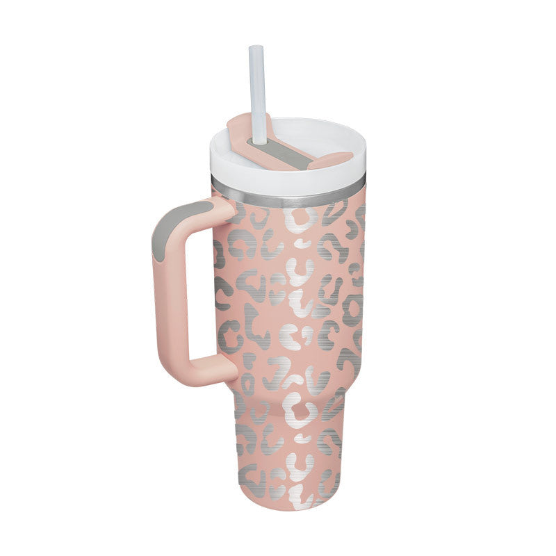 40 Oz Tumbler With Handle Straw – Insulated Stainless Steel Spill Proof Vacuum Coffee Cup