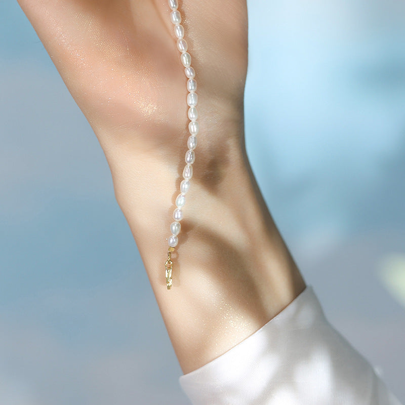 S925 Sterling Silver Natural Freshwater Small Pearl Bracelet – Niche Beaded - RareGloo