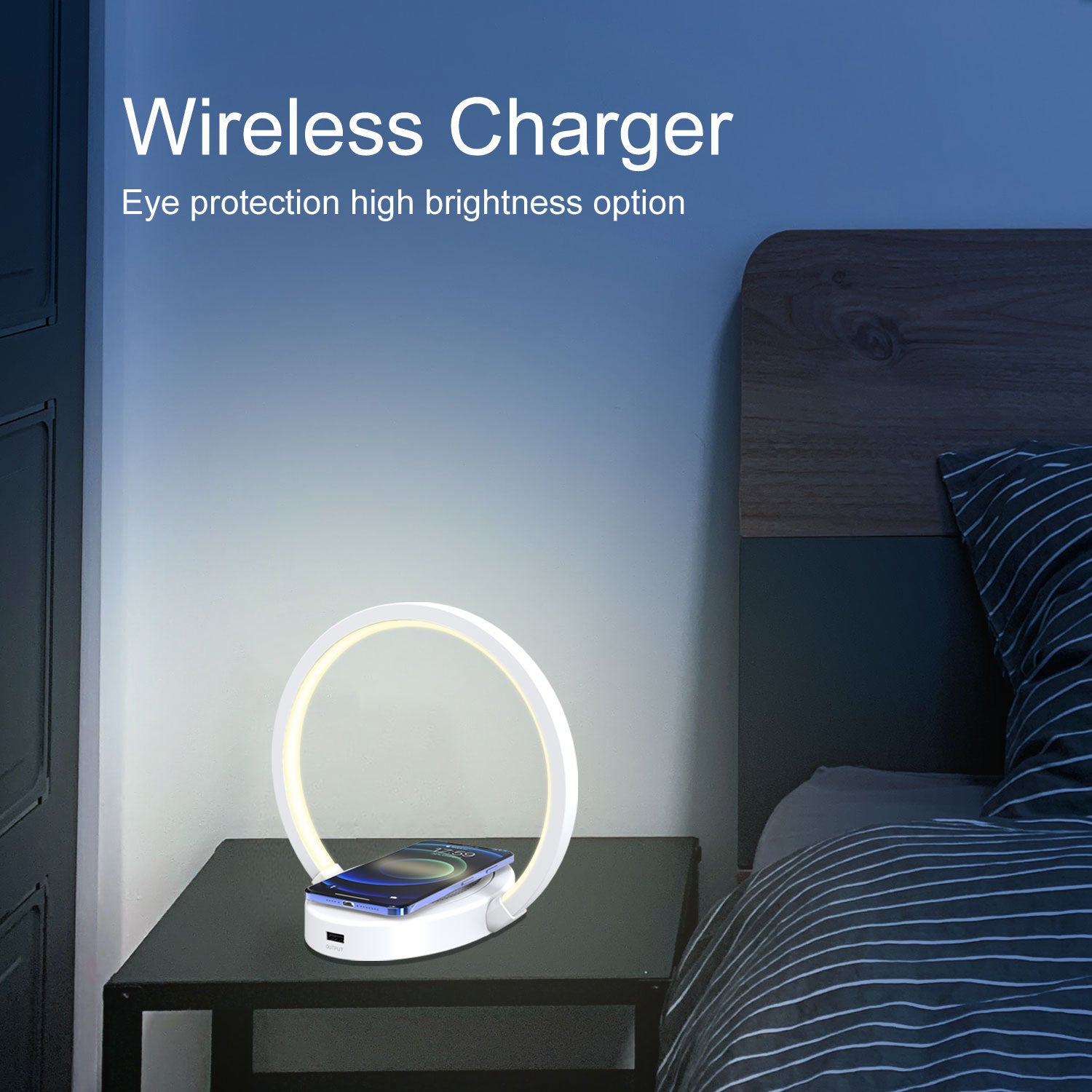 Night Light Lamp with Bluetooth Speaker, Wireless Charging & Phone Holder - RareGloo