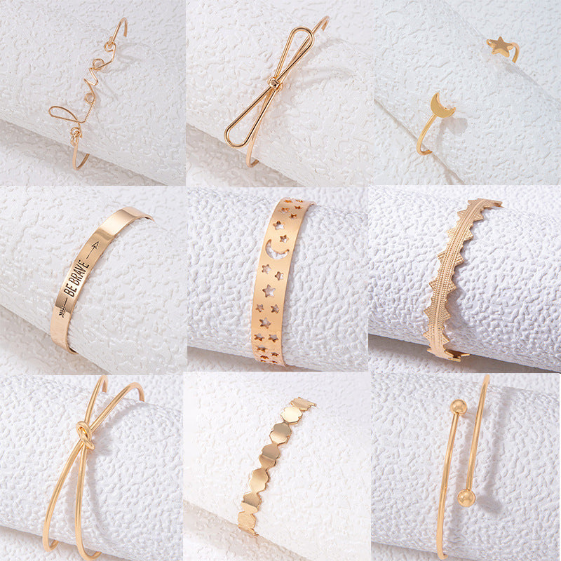 Bow Letter Personality Geometric Irregular Bracelet - RareGloo