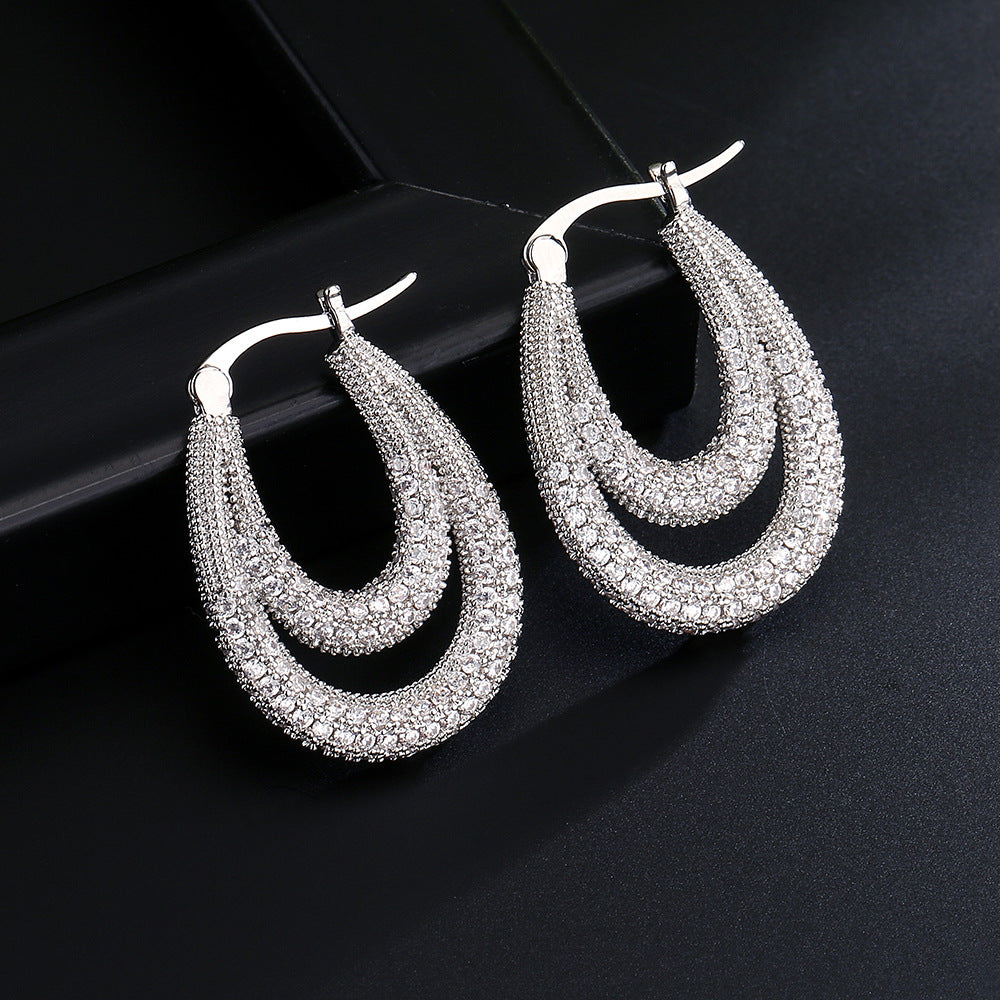 Women's Affordable Luxury Fashion Zircon Earrings - RareGloo