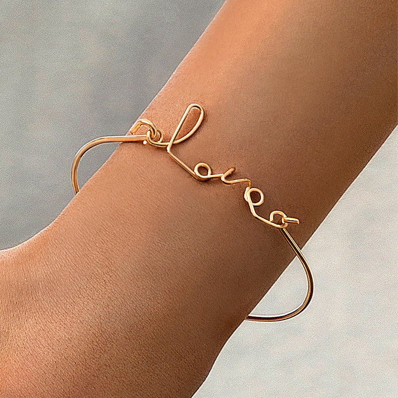 Bow Letter Personality Geometric Irregular Bracelet - RareGloo