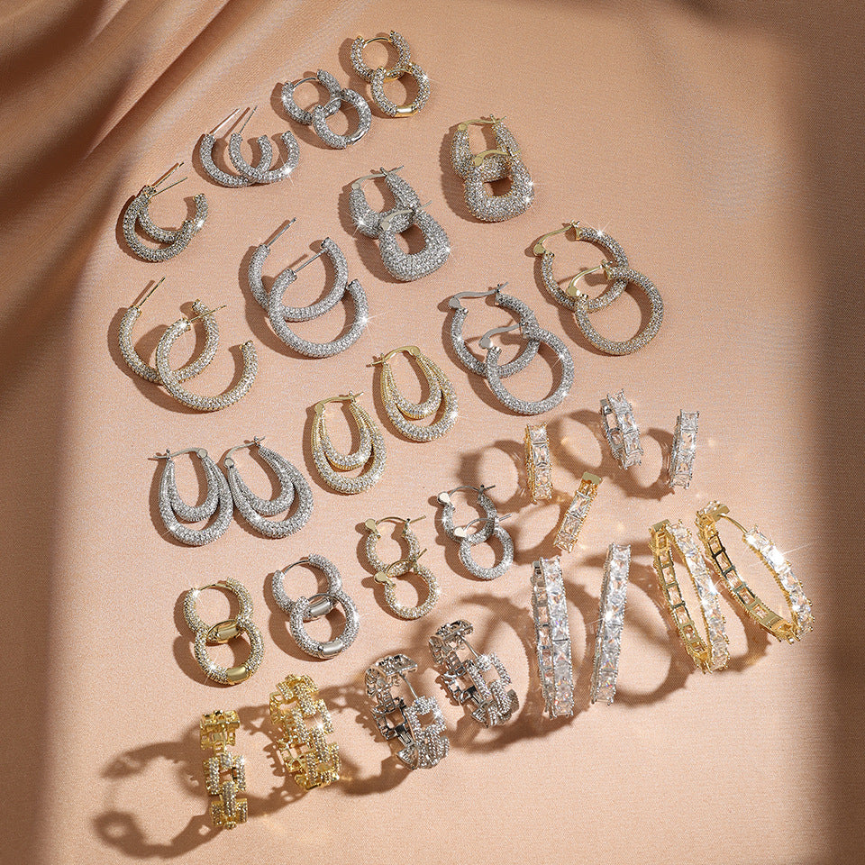Women's Affordable Luxury Fashion Zircon Earrings - RareGloo