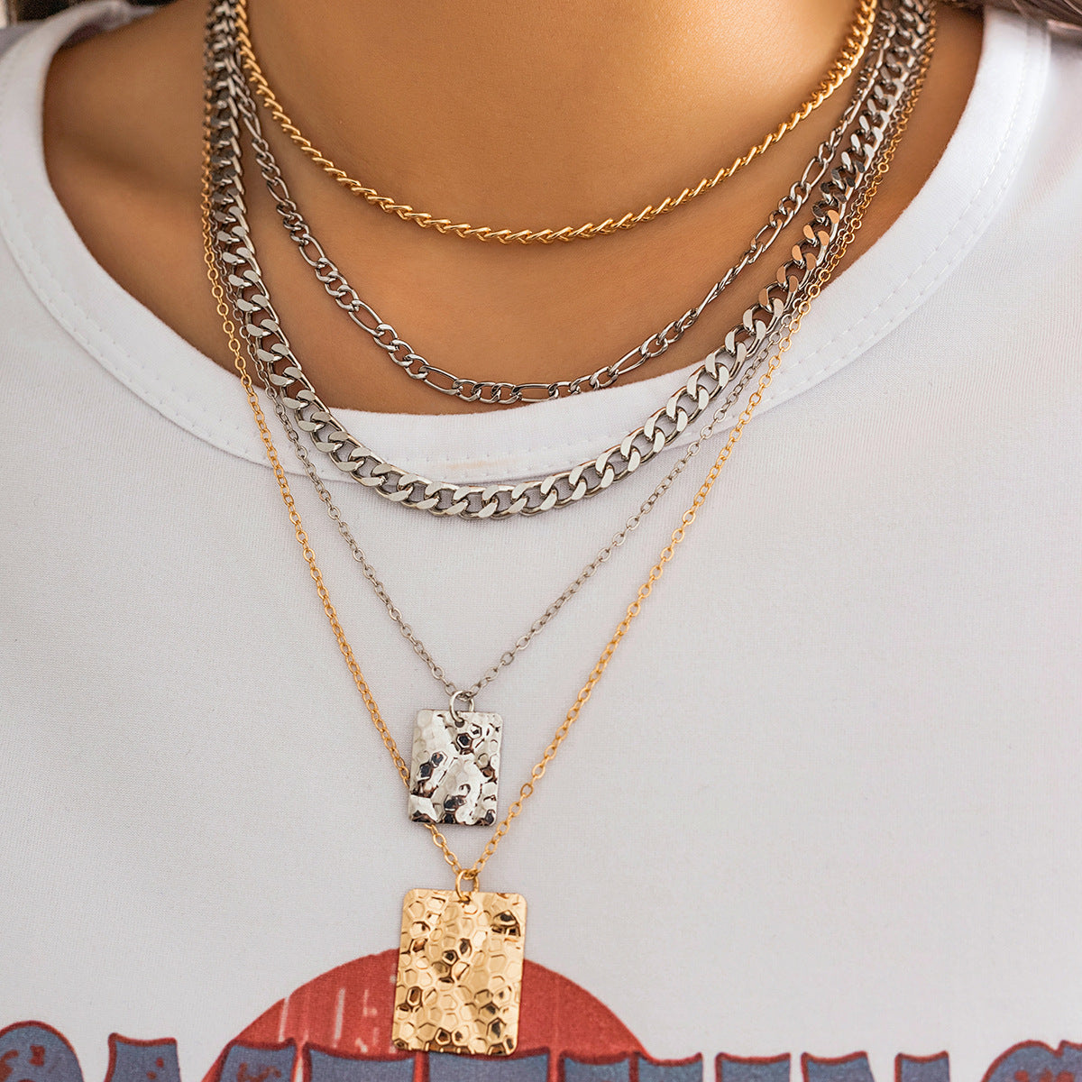 Niche Chain Twin Necklace Sweet Cool - RareGloo