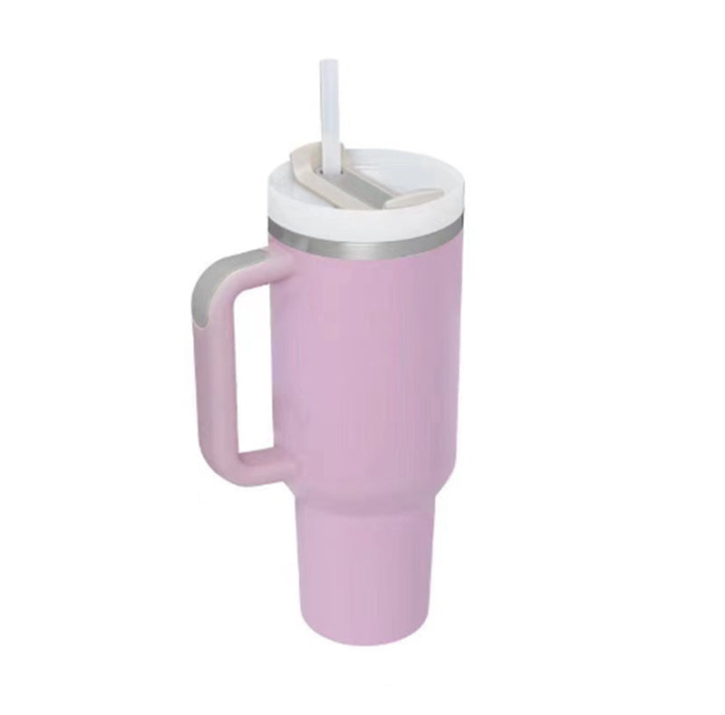 40 Oz Tumbler With Handle Straw – Insulated Stainless Steel Spill Proof Vacuum Coffee Cup