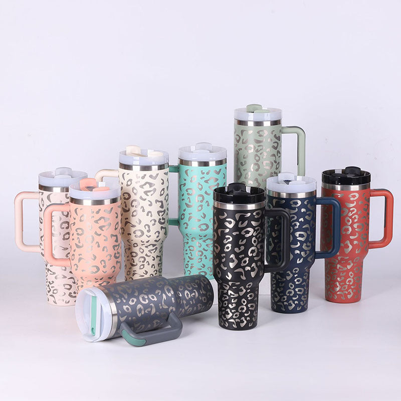 40 Oz Tumbler With Handle Straw – Insulated Stainless Steel Spill Proof Vacuum Coffee Cup - RareGloo