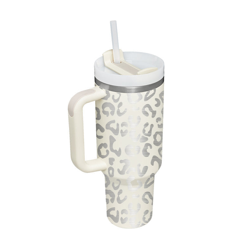 40 Oz Tumbler With Handle Straw – Insulated Stainless Steel Spill Proof Vacuum Coffee Cup - RareGloo