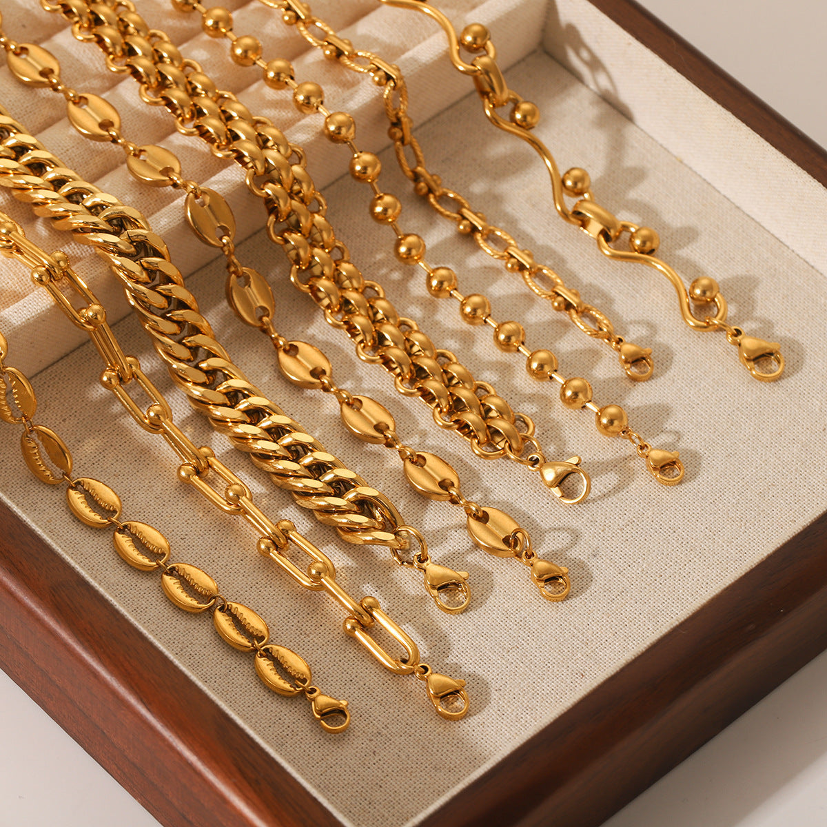 Fashion 18K Gold Plated Handmade Chain Ball Bead Chain - RareGloo
