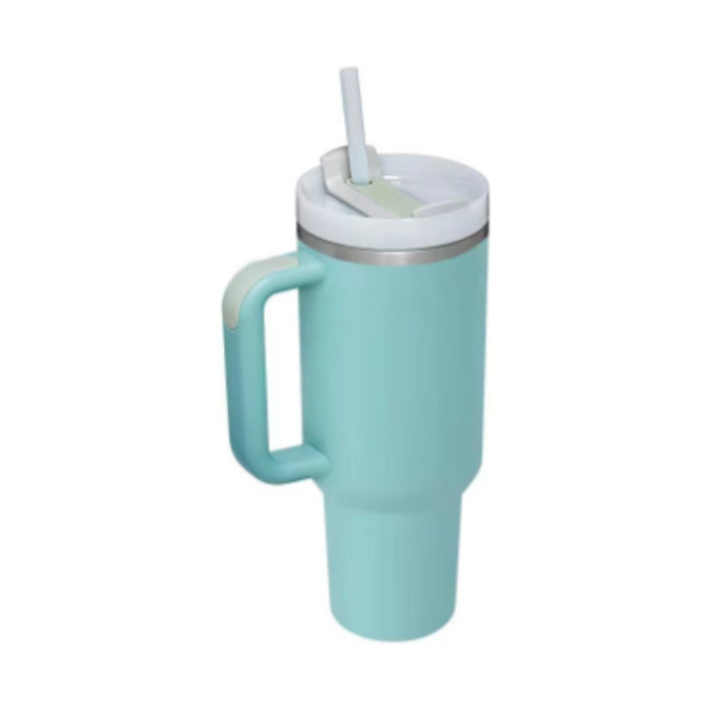 40 Oz Tumbler With Handle Straw – Insulated Stainless Steel Spill Proof Vacuum Coffee Cup