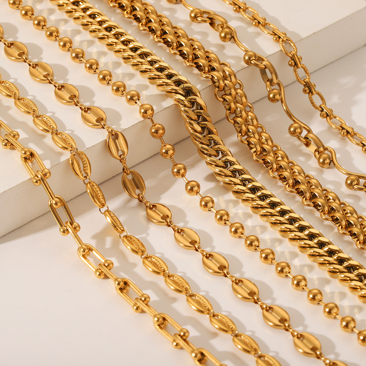 Fashion 18K Gold Plated Handmade Chain Ball Bead Chain - RareGloo