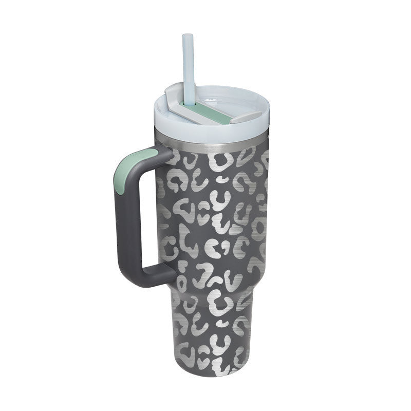 40 Oz Tumbler With Handle Straw – Insulated Stainless Steel Spill Proof Vacuum Coffee Cup - RareGloo