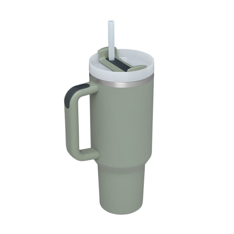 40 Oz Tumbler With Handle Straw – Insulated Stainless Steel Spill Proof Vacuum Coffee Cup - RareGloo