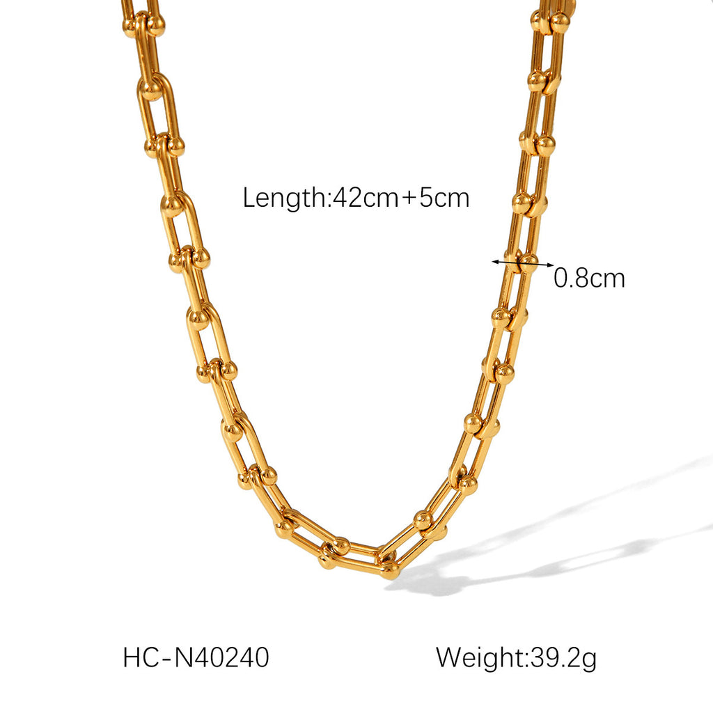 Fashion 18K Gold Plated Handmade Chain Ball Bead Chain - RareGloo