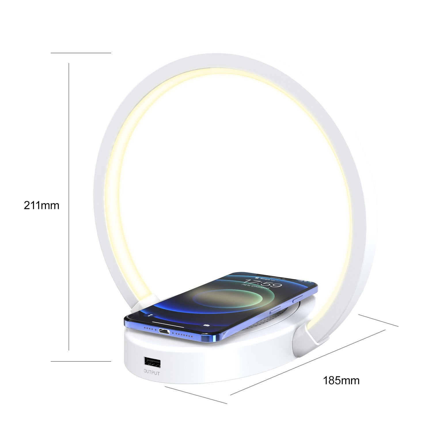 Night Light Lamp with Bluetooth Speaker, Wireless Charging & Phone Holder - RareGloo