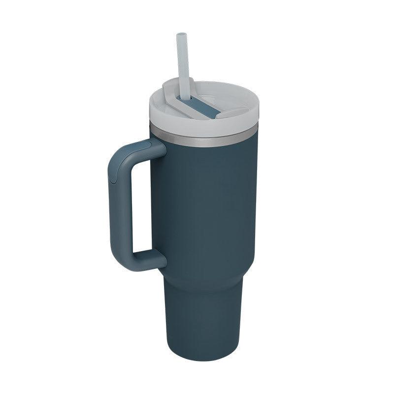 40 Oz Tumbler With Handle Straw – Insulated Stainless Steel Spill Proof Vacuum Coffee Cup
