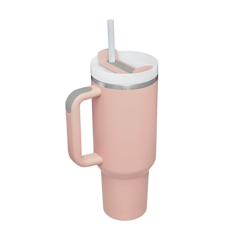 40 Oz Tumbler With Handle Straw – Insulated Stainless Steel Spill Proof Vacuum Coffee Cup